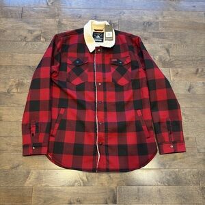 Men's Red and Black Sherpa Lined Jacket